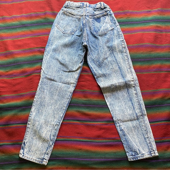 VTG 80’s Palmetto’s Blue Acid Washed Jeans! Button fly. Size 9. 5 pockets. USA. - Picture 7 of 13